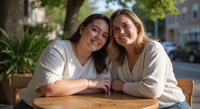 Een plus-size vrouw deelt een intieme en blije date. Een plus size vrouw deelt een intieme en blije date