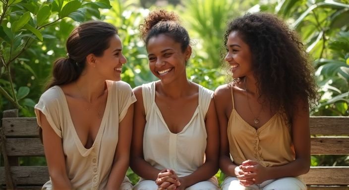 Een groep vrouwen geniet van een ontspannen gesprek op een bank. Een groep vrouwen geniet van een ontspannen gesprek over Antilliaanse Vrouwen sexdating.