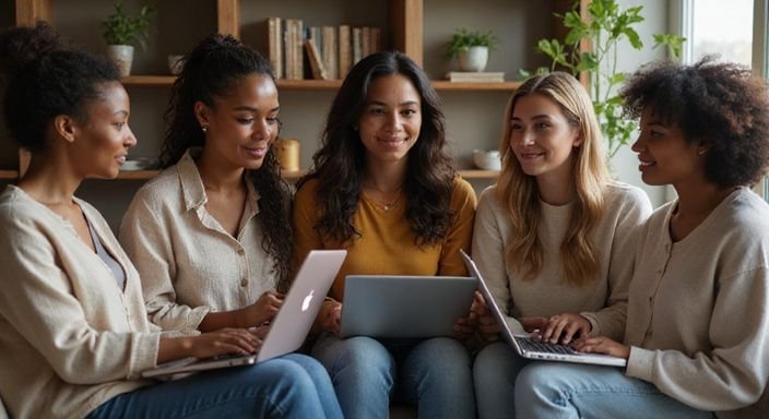 Een groep vrouwen in een huiselijke setting deelt een betekenisvolle ervaring. Een groep vrouwen in een huiselijke setting deelt getinte vrouwen sexdating.