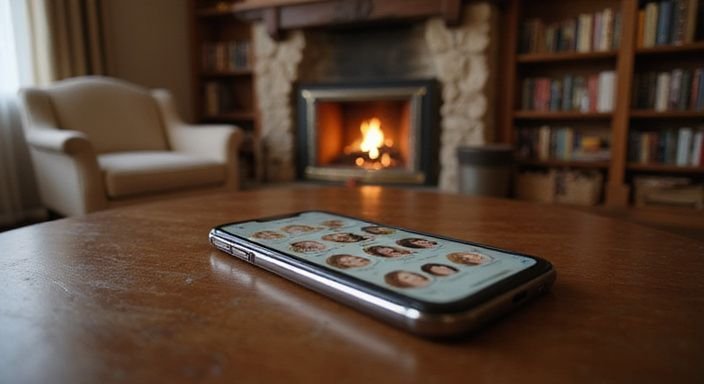 Een smartphone toont een dating-app met profielen van volwassen vrouwen. Een smartphone toont een dating-app met profielen van rijpe vrouwen sexcontact in Antwerpen