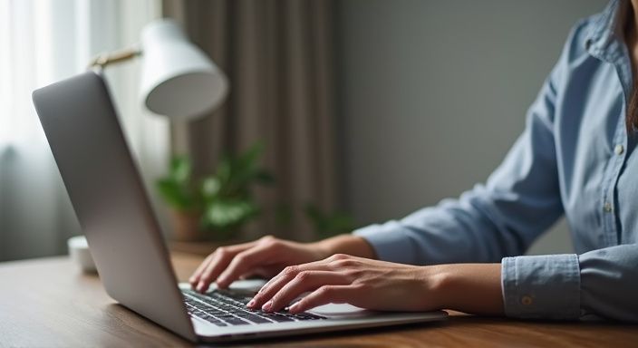 Een persoon gebruikt een veilige online datingplatform op een laptop. Een persoon gebruikt een veilige online datingplatform voor online sexdating met oudere vrouwen op een laptop.