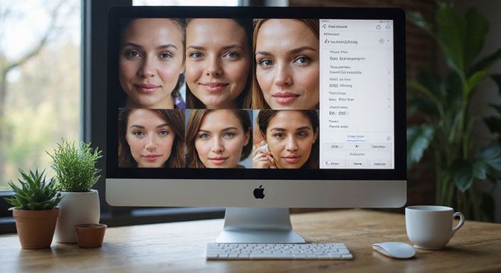 Een computerbeeld van profielen van vrouwen uit Den Haag.